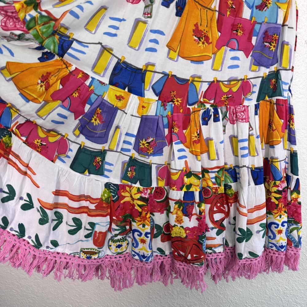Antica Sartoria Dress Womens One Size Beaded Sundress Boho Fruit Artsy NEW - Picture 11 of 14
